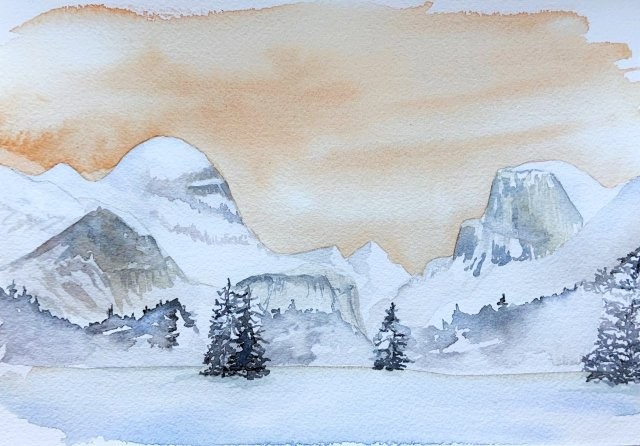 Snowy Half Dome